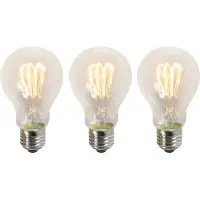 LUEDD Set mit 3 E27-LED-Lampen mit gedrehtem Glühfaden, A60, klar, 3 W, 210 lm, 2200 K