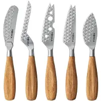 Boska Oslo+ Cheese Knife Set Small 320375 Eichenholz, Käsemesser Set, 5-teilig