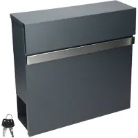 ML-Design | Briefkasten Ruby Schwarz Stahl 37x36.5x11 cm | NADUVI