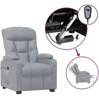 vidaXL Relaxsessel Elektrisch Hellgrau Stoff