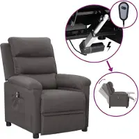 vidaXL Relaxsessel Elektrisch Dunkelgrau Stoff