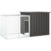 vidaXL Kaninchenkäfig Anthrazit 200x91x100 cm Verzinkter Stahl