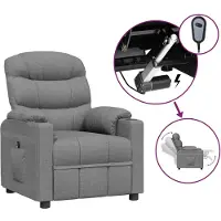 vidaXL Relaxsessel Elektrisch Hellgrau Stoff
