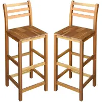 vidaXL Barhocker 2 Stk. Massivholz Akazie