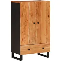 vidaXL Highboard mit Schublade 60x33x100 cm Massivholz Akazie & Eisen