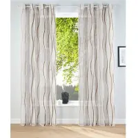 Otto Home Gardine "Dimona, 2er- Set, transparent, Wellen" Gr. 1, beige (creme, schoko), B:140cm H:145cm, Voile, Polyester, Gardinen, Gardine, 2-er Set, transparent, Voile, Polyester, Wellen