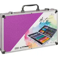 Nassau - Kunstset 79-teilig in Metallbox, lila - 36x23cm - ( K-AR0926
