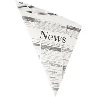 Papstar Spitztüten Newsprint, Volumen 250 g, L 230 x B 230 x H 325 mm, fettdicht, kompostierbar, Pergament-Ersatzpapier, grau-schwarz, 1000 Stück
