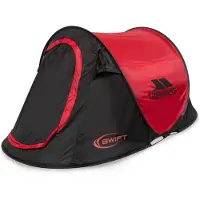 Trespass Pop-up Zelt Swift rot schwarz - 2 Personen wasserdicht Camping