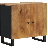 vidaXL Waschbeckenunterschrank Massivholz Mango und Holzwerkstoff