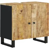 vidaXL Waschbeckenunterschrank Massivholz Mango und Holzwerkstoff