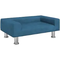 vidaXL Hundebett Blau 70x45x26,5 cm Samt