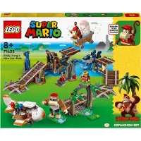 LEGO 71425 Super Mario Diddy Kongs Lorenritt – Erweiterungsset, Baue ein ikonisches Spiel mit Spielzeug-Loren-Challenge, baubarem Flugzeug und 4 Charakter-Figuren für Kinder, Jungen und Mädchen