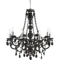 Searchlight Großer Kronleuchter Marie Therese Ø 74 cm schwarz