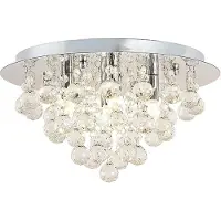 LINDBY Deckenleuchte Antonino, Ø 35 cm, 4-flg., Kristall, G9