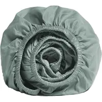Yumeko Spannbettlaken Baumwollsatin 180x200 Grün - Eco, Bio & Fairtrade