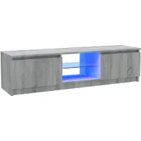 vidaXL TV-Schrank mit LED-Leuchten Grau Sonoma 120x30x36 cm