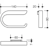 Hewi System 800 K Bügel-WC-Papierhalter 800.21.1109099 140mm, klappbar, Kunststoff, reinweiß