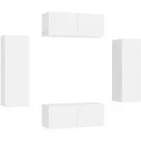 vidaXL 4-tlg. TV-Schrank-Set Weiß Holzwerkstoff