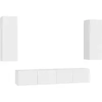 vidaXL 4-tlg. TV-Schrank-Set Weiß Holzwerkstoff