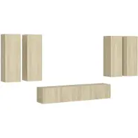 vidaXL 6-tlg. TV-Schrank-Set Sonoma-Eiche Holzwerkstoff
