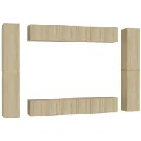 vidaXL 10-tlg. TV-Schrank-Set Sonoma-Eiche Holzwerkstoff