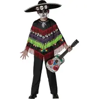 Atosa Lustiges Musik Skelett Poncho Kinderkostüm