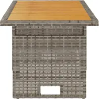 vidaXL Gartentisch Grau 100x50x43/63 cm Akazienholz & Poly Rattan