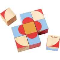PlanToys Holzspielzeug Geo-Muster-Würfel