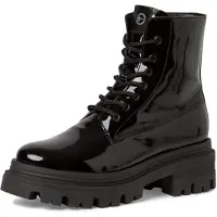 Tamaris Damen Schnürstiefeletten Schwarz Synthetik Größe: 40