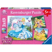 Ravensburger 3 x 49 Teile Kinder Puzzle Disney Prinzessinnen Palace Pets 09346