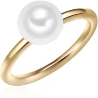 Valero Pearls Ring - Sterling Silber Ring Süßwasser-Zuchtperle - Gr. 62 - in Gold - für Damen