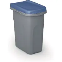Stefanplast Abfallbehälter 15 Liter, Abfalleimer aus Kunststoff, grau/blau