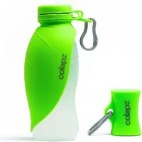 Colapz Reise-Set für Hunde – Colapz Trockenfutter-/Wasserflasche + Kotbeutelspender 570 ml/Grün
