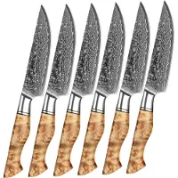 HEZHEN - Damast Steakmesser 6 Stück - B30 Master Serie