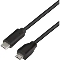 Logilink CU0196, 0,5 m, USB C, Micro-USB B, USB 2.0, 0,48 Gbit/s, Schwarz