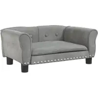 vidaXL Hundebett Hellgrau 70x45x30 cm Samt