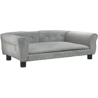 vidaXL Hundebett Hellgrau 95x55x30 cm Samt