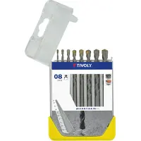 Tivoly Schlagbohrerset für Beton mit Hartmetall, häufige Verwendung, 8 Bohrer 3 - 4 - 5 - 6 - 7 - 8 - 9 - 10