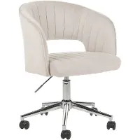 Beliani Bürostuhl KATONAH in Beige/Schwarz/Silber - (W) 57 x (H) 78 x (L) 57 cm | Gr.: onesize