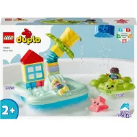 LEGO 10989 DUPLO Wasserrutsche Set, Badespielzeug für Kleinkinder ab 2 Jahren, mit schwimmender Insel, Schildkröte und Seestern-Tierfiguren, leicht zu reinigendes Badewannen-Wasser-Spielzeug