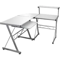 vidaXL Eck-Computertisch Weiß 132x112x99 cm Holzwerkstoff