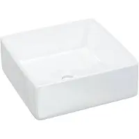 vidaXL Waschbecken Weiß 37x37x13 cm Keramik Quadratisch