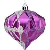 Sublime Market Connect Krist Weihnachtsbaumkugeln Lila Silberfarben Kunststoff Diamant Ø 8 Cm 6 Stück