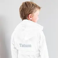 Yoursurprise Kinderbademantel mit Namen - Weiß - 8/10 Jahre
