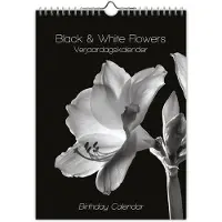 Comello Schwarz-Weiß-Blumen Geburtstagskalender