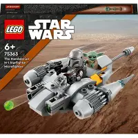 LEGO 75363 Star Wars N-1 Starfighter des Mandalorianers – Microfighter Mikro-Bauspielzeug, Das Buch von Boba Fett-Fahrzeug mit Baby Yoda-Figur Grogu, Geschenk für Kinder, Jungen, Mädchen ab 6 Jahren