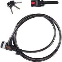 Black & Decker Kabelschloss BXCHBL7002 Fahrradschloss Geeignet für Fahrrad, Motorrad und Roller Länge 180CM Temperaturen bis -20ºC Schwarz