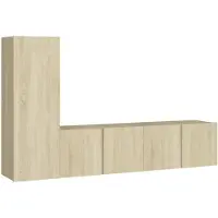 vidaXL 3-tlg. TV-Schrank-Set Sonoma-Eiche Holzwerkstoff
