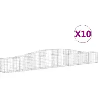 vidaXL Gabionen mit Hochbogen 10 Stk. 400x30x40/60 cm Verzinktes Eisen